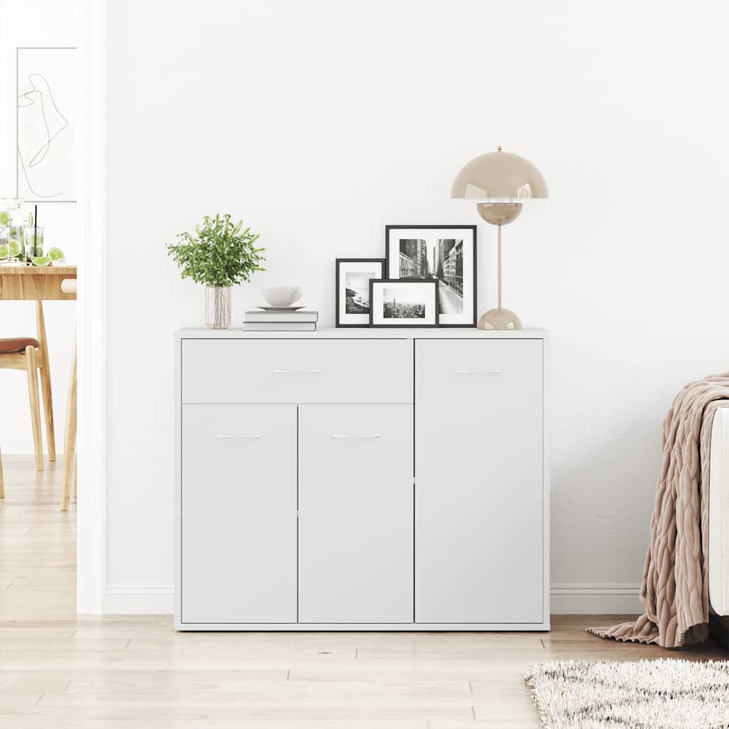 Modern Wooden Sideboard Storage Cabinet Unit With 3 Doors & Drawer Wood