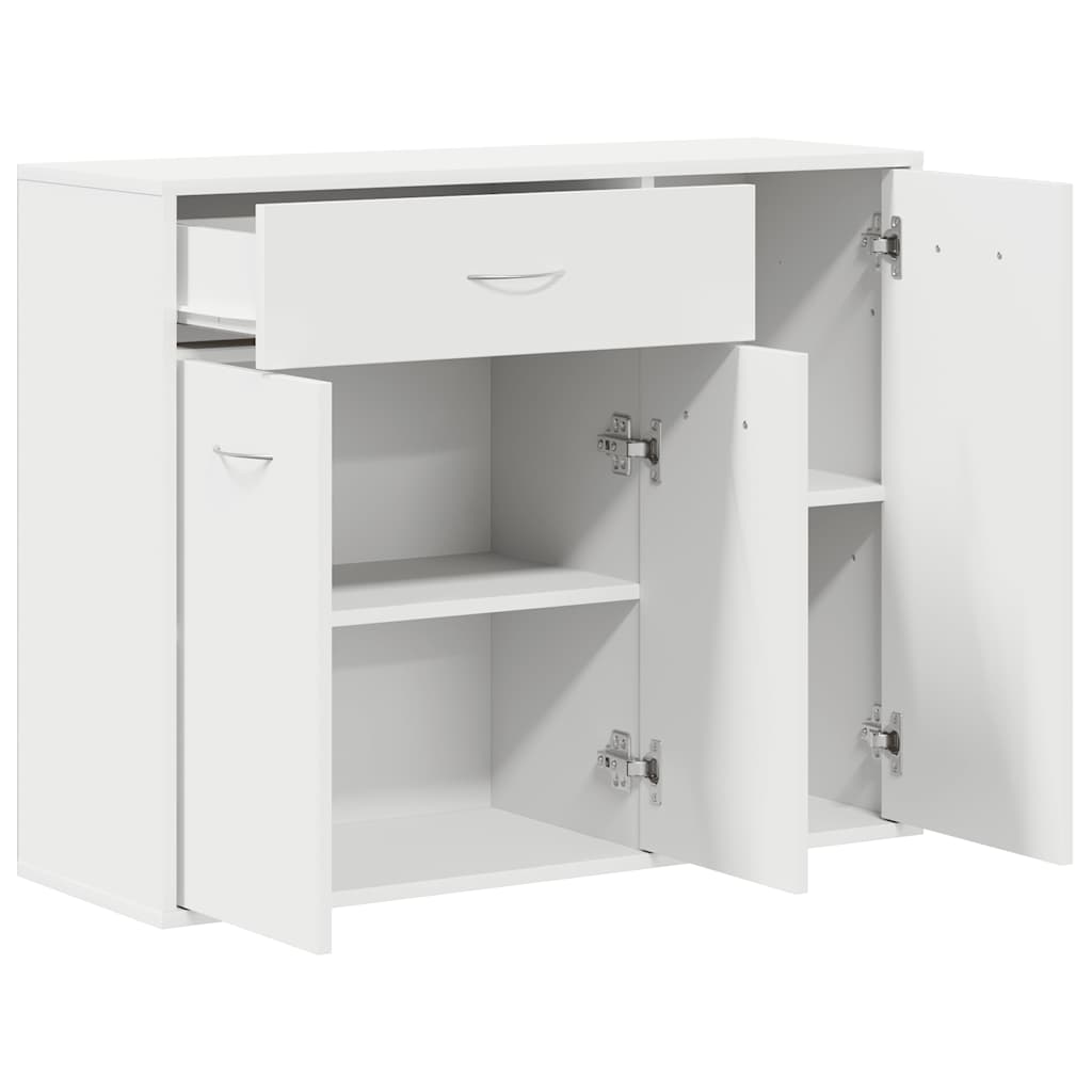 Modern Wooden Sideboard Storage Cabinet Unit With 3 Doors & Drawer Wood