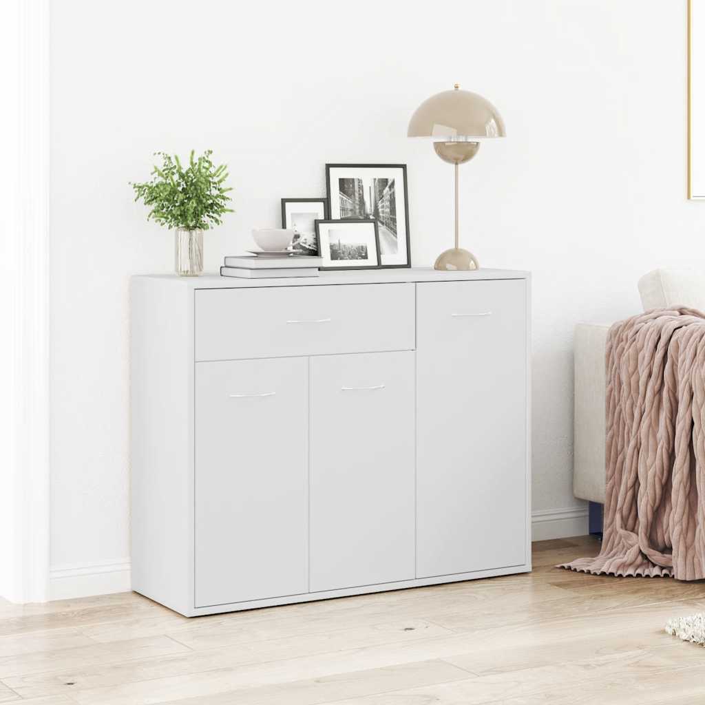Modern Wooden Sideboard Storage Cabinet Unit With 3 Doors & Drawer Wood