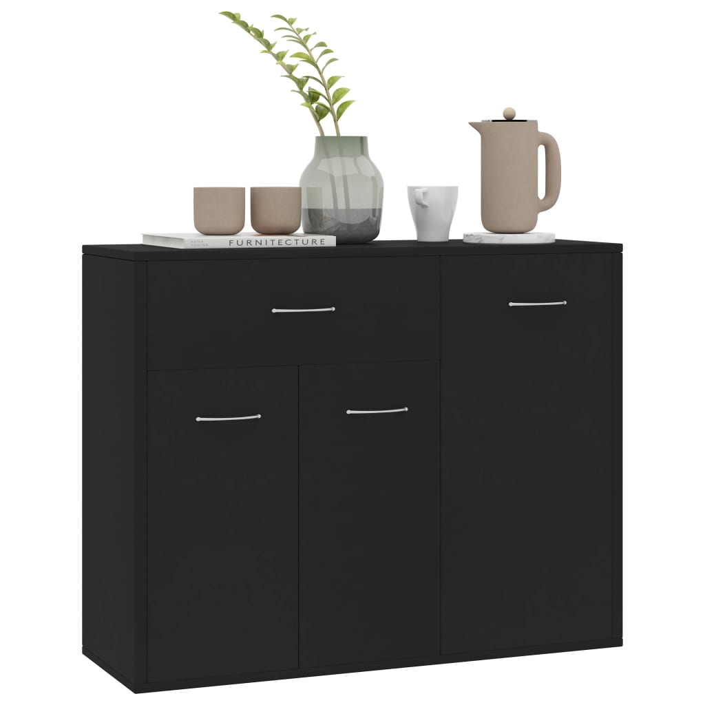 Modern Wooden Sideboard Storage Cabinet Unit With 3 Doors & Drawer Wood