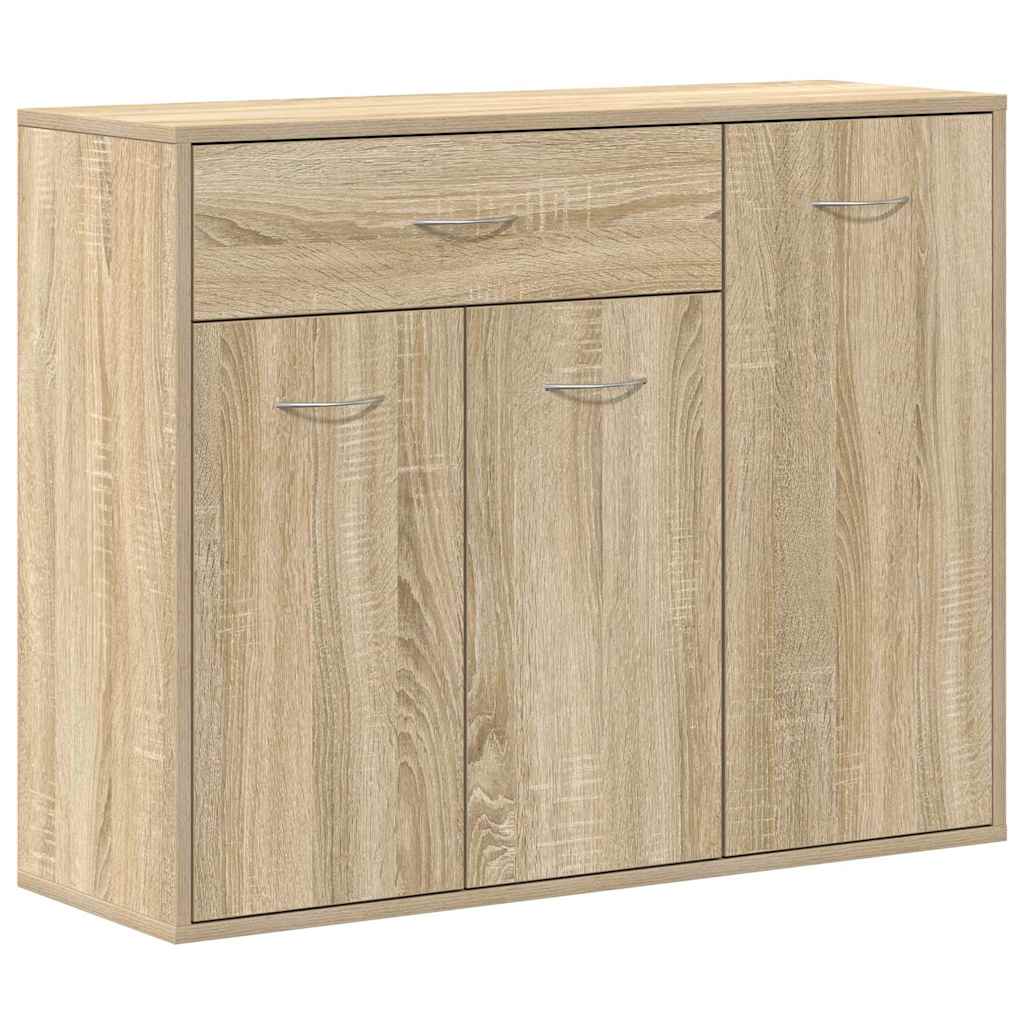 Modern Wooden Sideboard Storage Cabinet Unit With 3 Doors & Drawer Wood