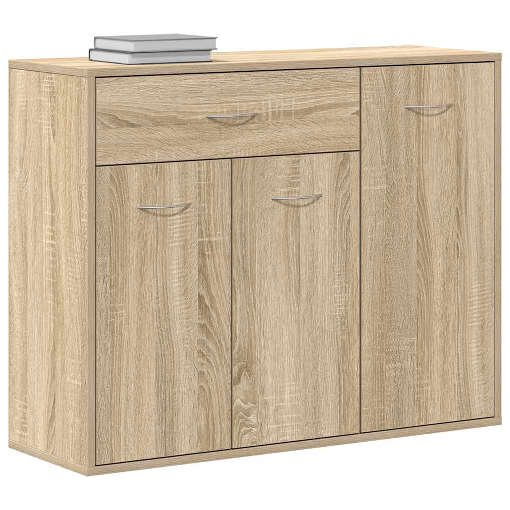Modern Wooden Sideboard Storage Cabinet Unit With 3 Doors & Drawer Wood
