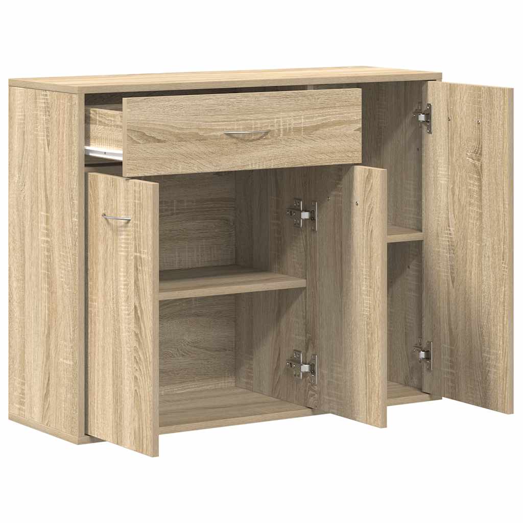 Modern Wooden Sideboard Storage Cabinet Unit With 3 Doors & Drawer Wood