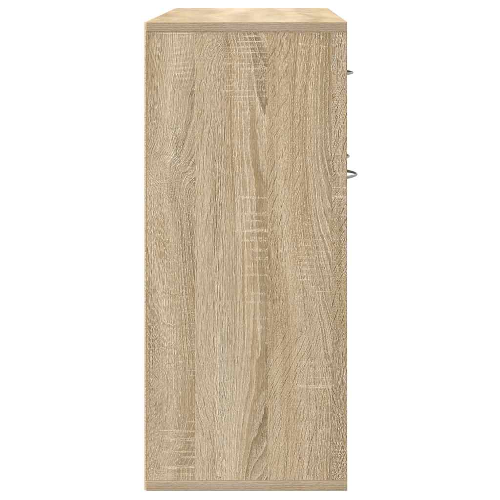 Modern Wooden Sideboard Storage Cabinet Unit With 3 Doors & Drawer Wood