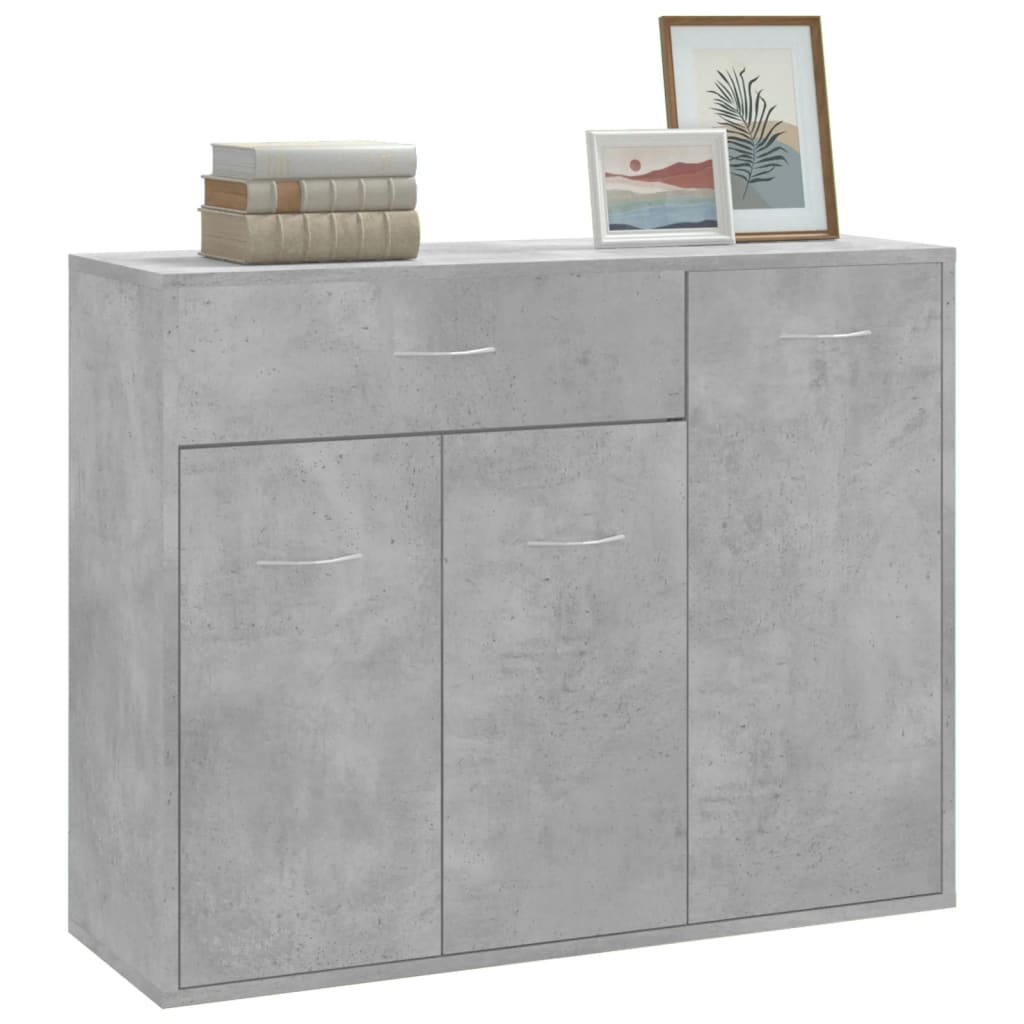 Modern Wooden Sideboard Storage Cabinet Unit With 3 Doors & Drawer Wood