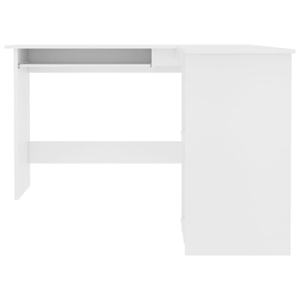 Modern Wooden Home Office L-Shape Corner Computer Desk Table With Open Storage