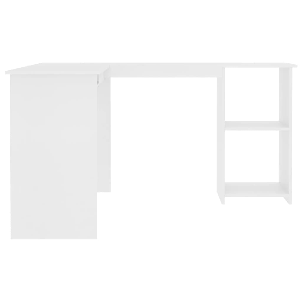 Modern Wooden Home Office L-Shape Corner Computer Desk Table With Open Storage