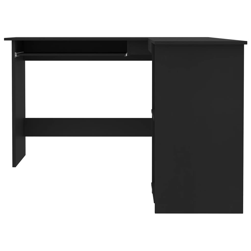 Modern Wooden Home Office L-Shape Corner Computer Desk Table With Open Storage