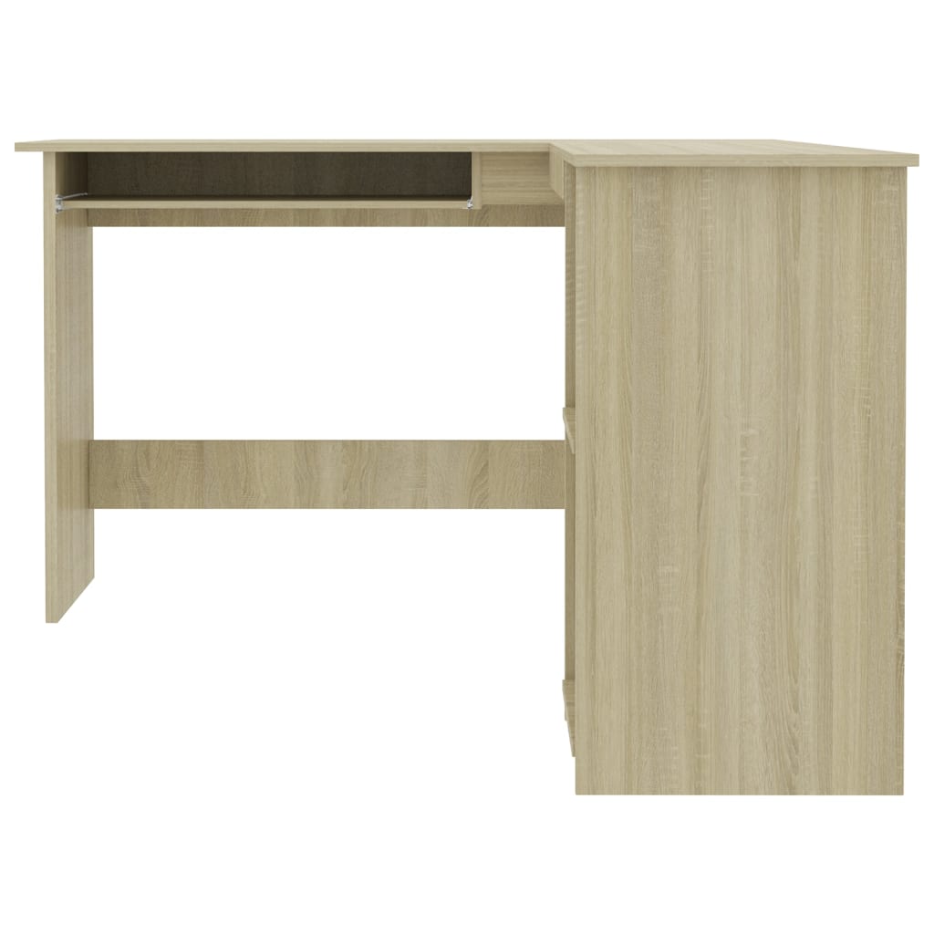 Modern Wooden Home Office L-Shape Corner Computer Desk Table With Open Storage