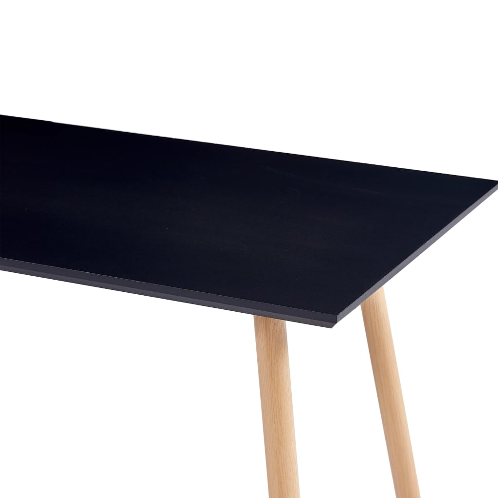 Dining Table Black and Oak 120x60x74 cm MDF