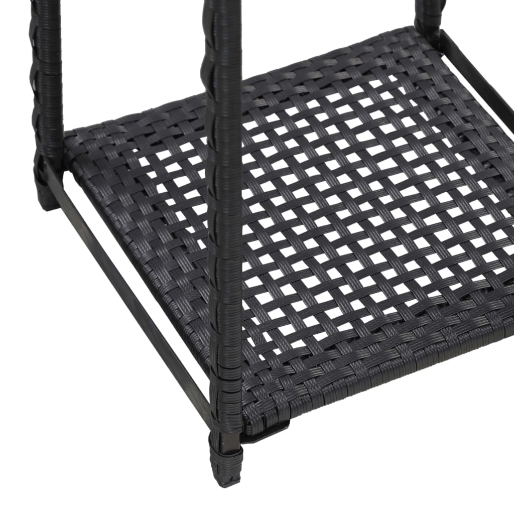 Storage Shelf Black 30x30x90 cm Poly Rattan