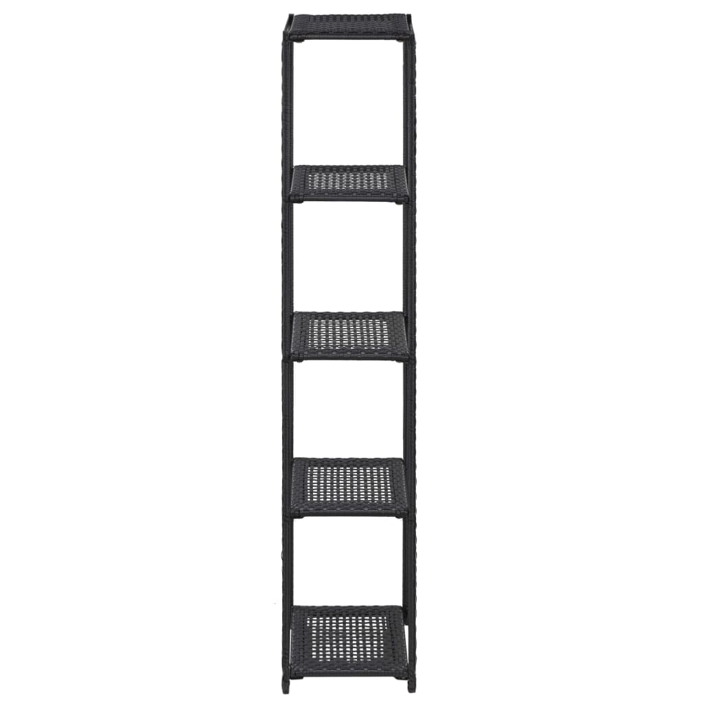 Storage Shelf Black 30x30x150 cm Poly Rattan