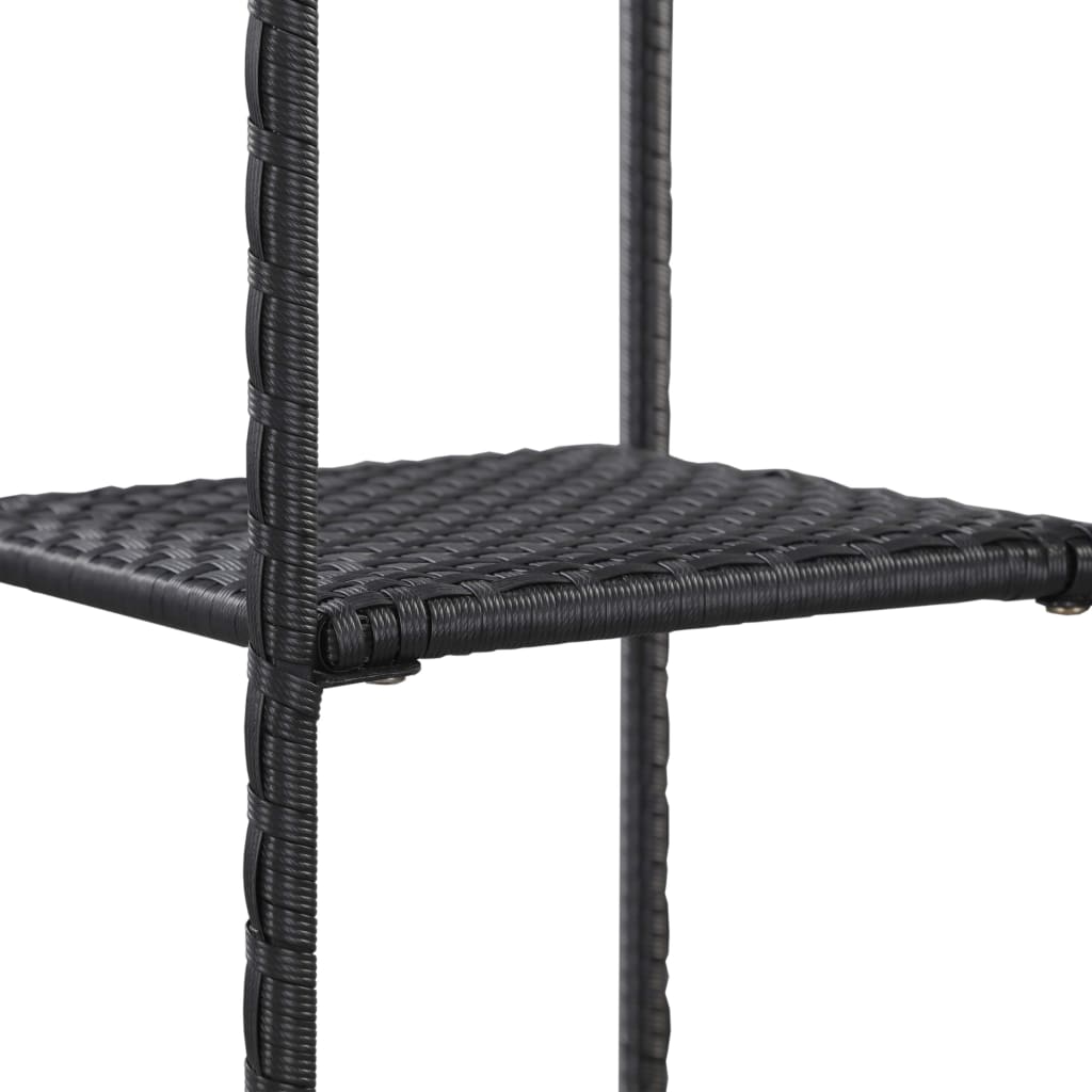 Storage Shelf Black 30x30x150 cm Poly Rattan