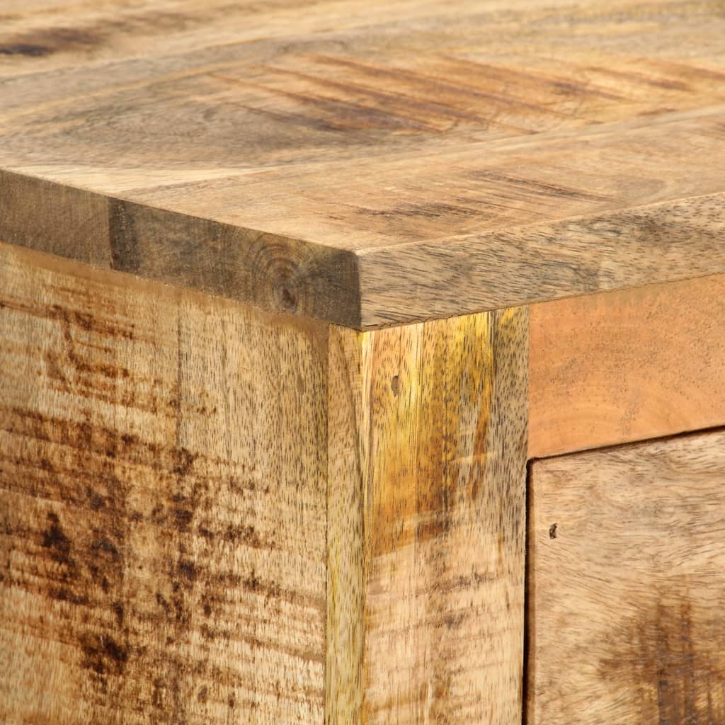 Side Cabinet with Wheel 70x40x75 cm Solid Mango Wood