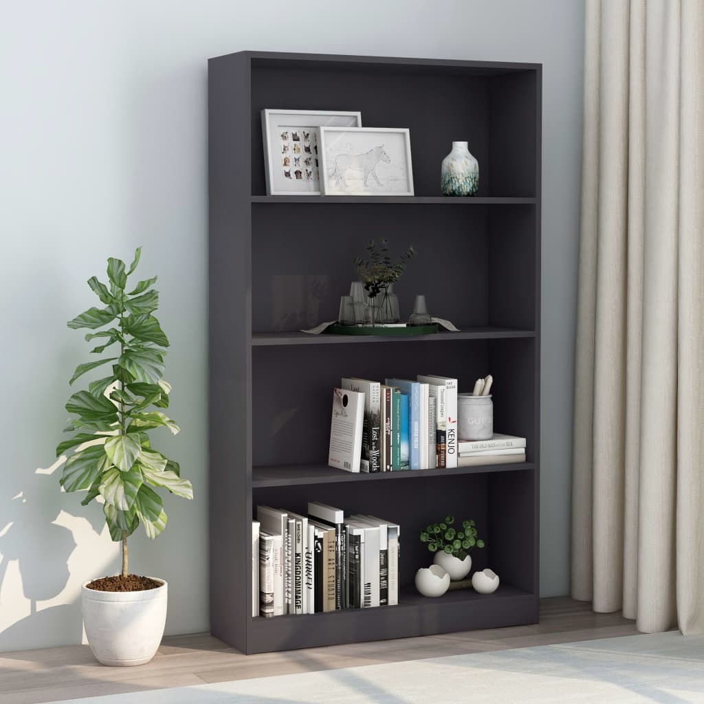 Modern Wooden 4-Tier Open Bookcase Book Storage Cabinet Unit Shelving Wood