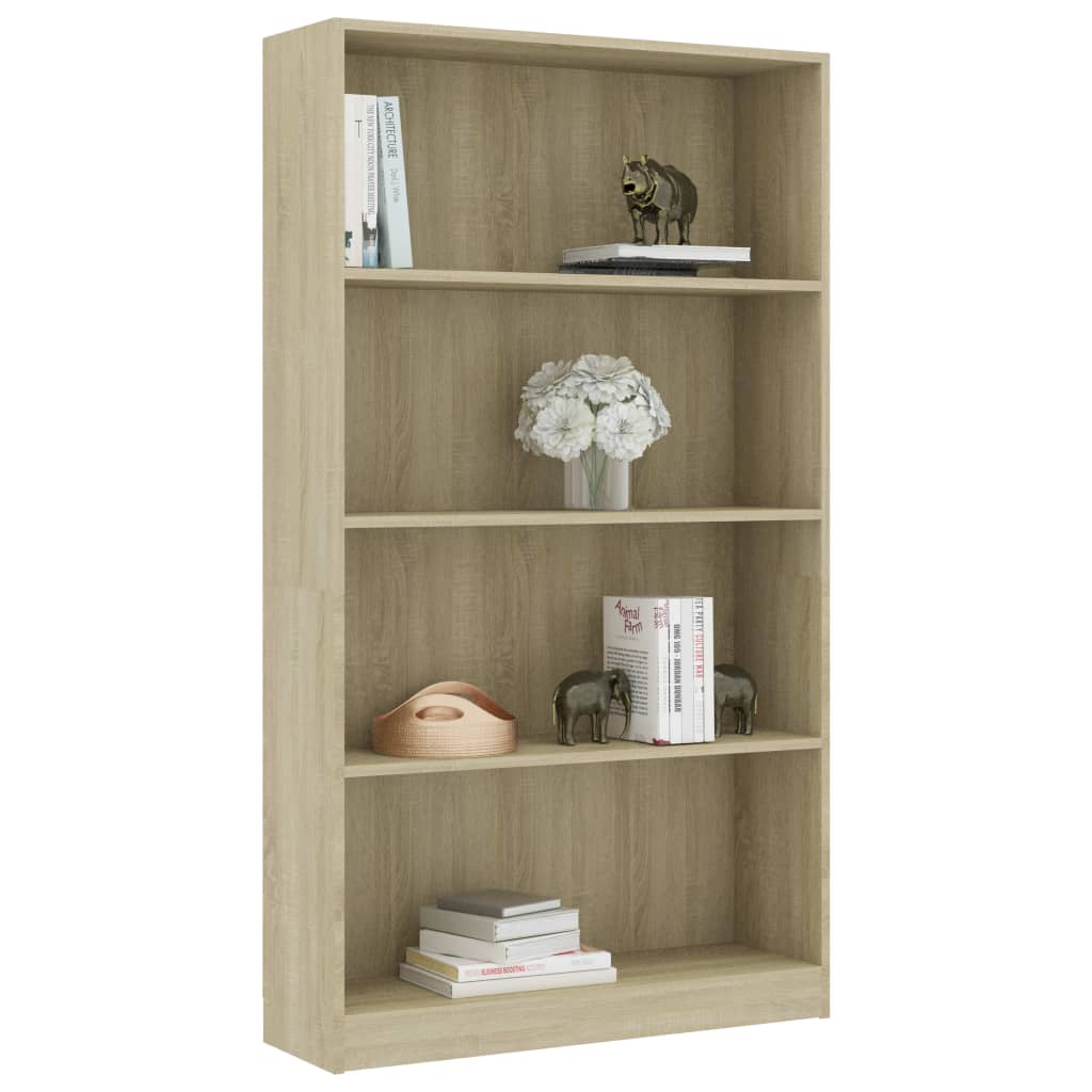 Modern Wooden 4-Tier Open Bookcase Book Storage Cabinet Unit Shelving Wood