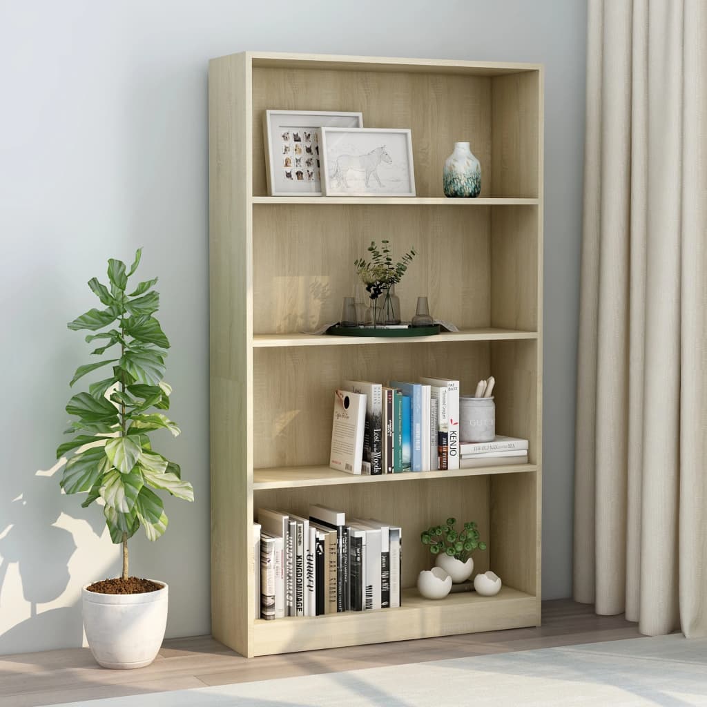 Modern Wooden 4-Tier Open Bookcase Book Storage Cabinet Unit Shelving Wood