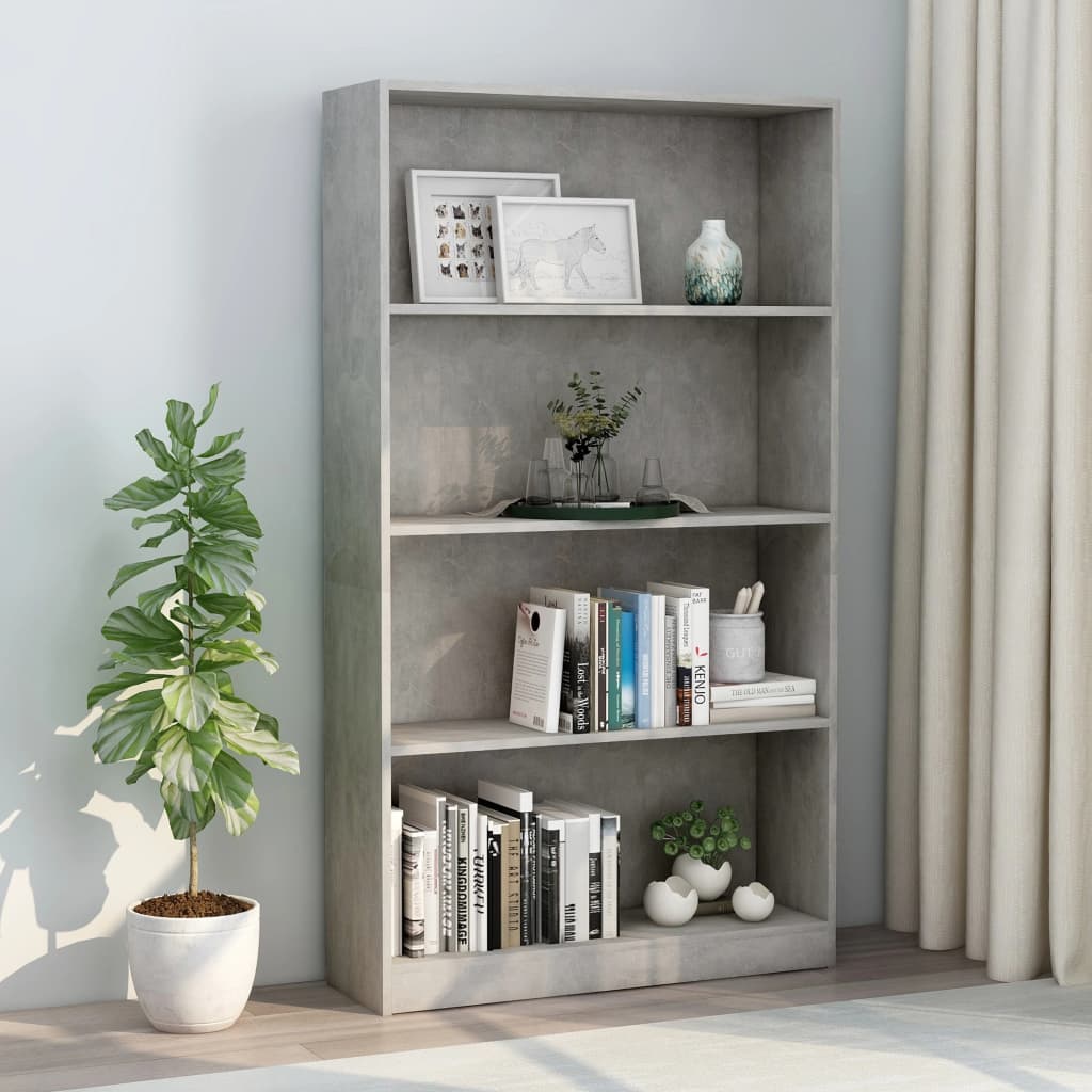 Modern Wooden 4-Tier Open Bookcase Book Storage Cabinet Unit Shelving Wood