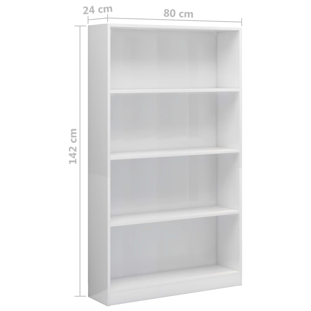 Modern Wooden 4-Tier Open Bookcase Book Storage Cabinet Unit Shelving Wood