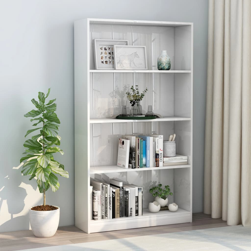 Modern Wooden 4-Tier Open Bookcase Book Storage Cabinet Unit Shelving Wood