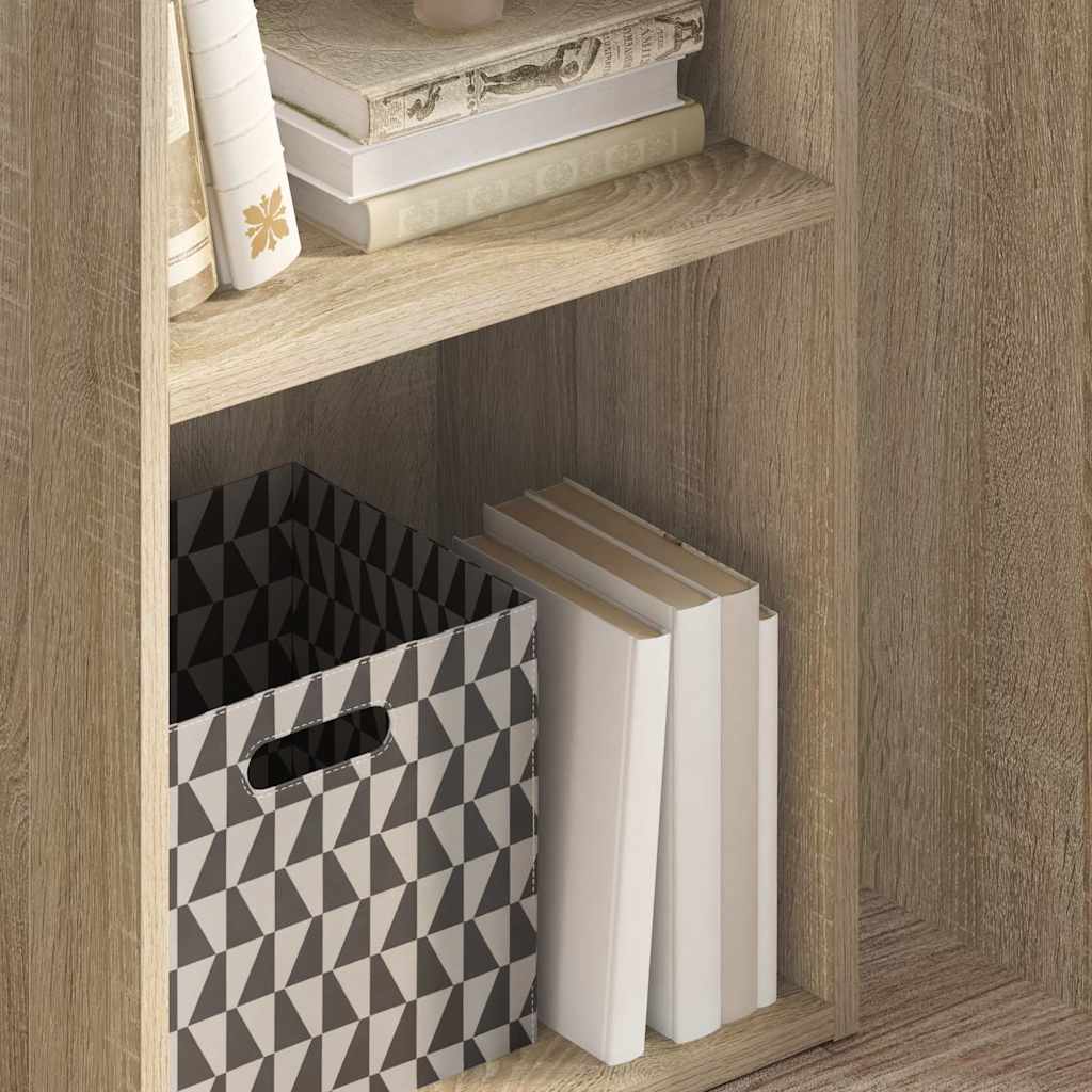 2-Tier Book Cabinet Sonoma Oak 40x30x76.5 cm Engineered Wood