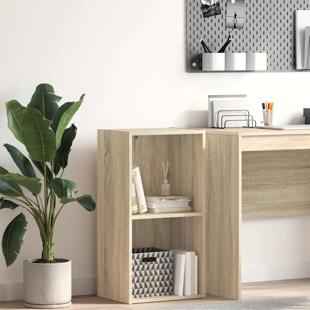 2-Tier Book Cabinet Sonoma Oak 40x30x76.5 cm Engineered Wood