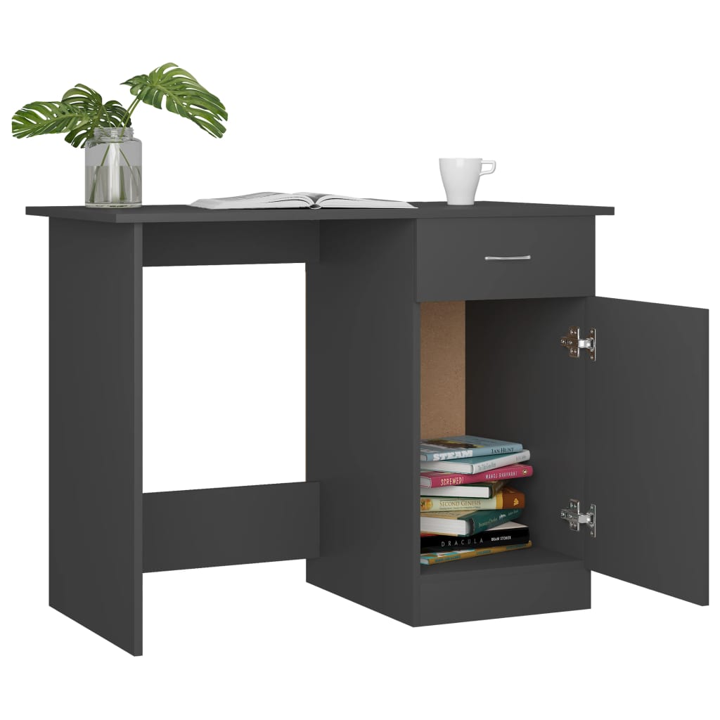 Desk Grey 100x50x76 cm Engineered Wood