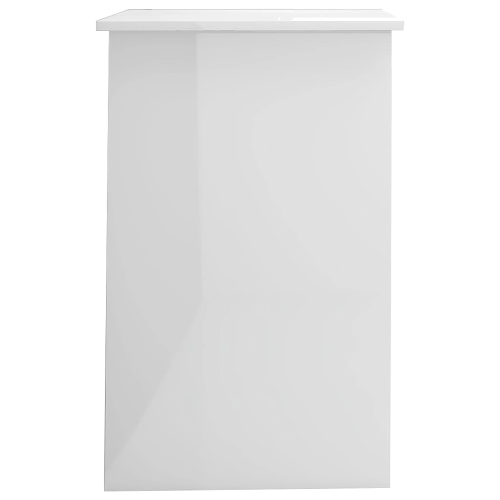 Desk High Gloss White 100x50x76 cm Engineered Wood