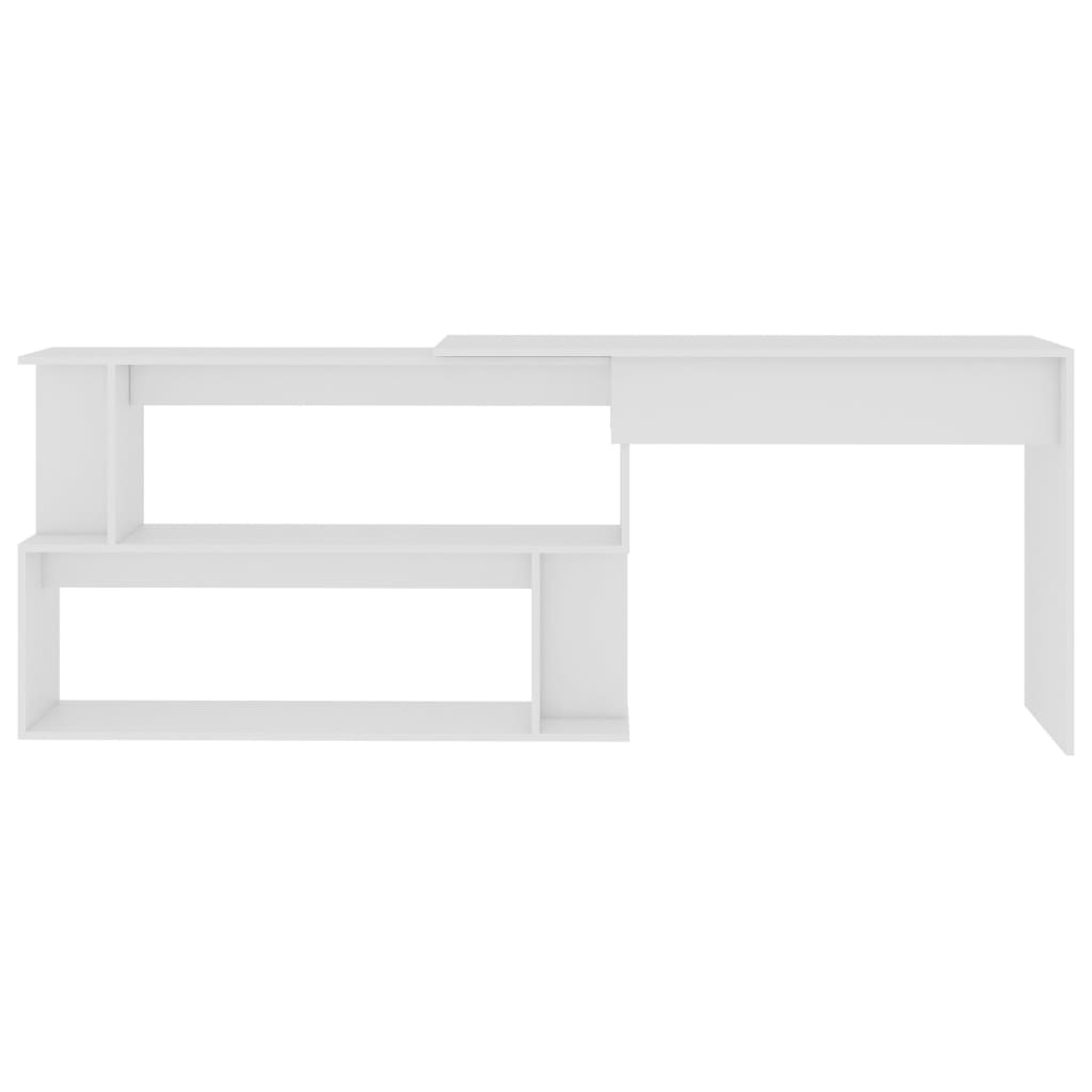 Corner Desk White 200x50x76 cm Engineered Wood