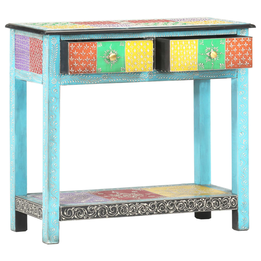 New Hand Painted Console Table 80x35x75 cm Solid Mango Wood
