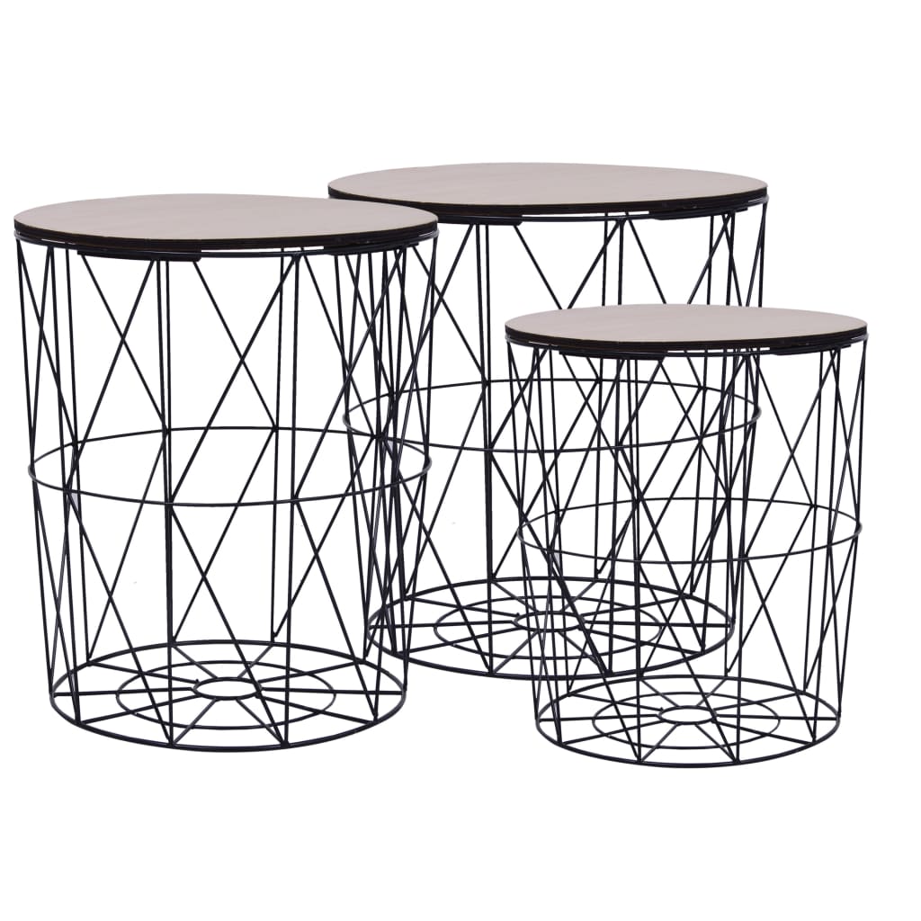 Coffee Table 3 pcs Black