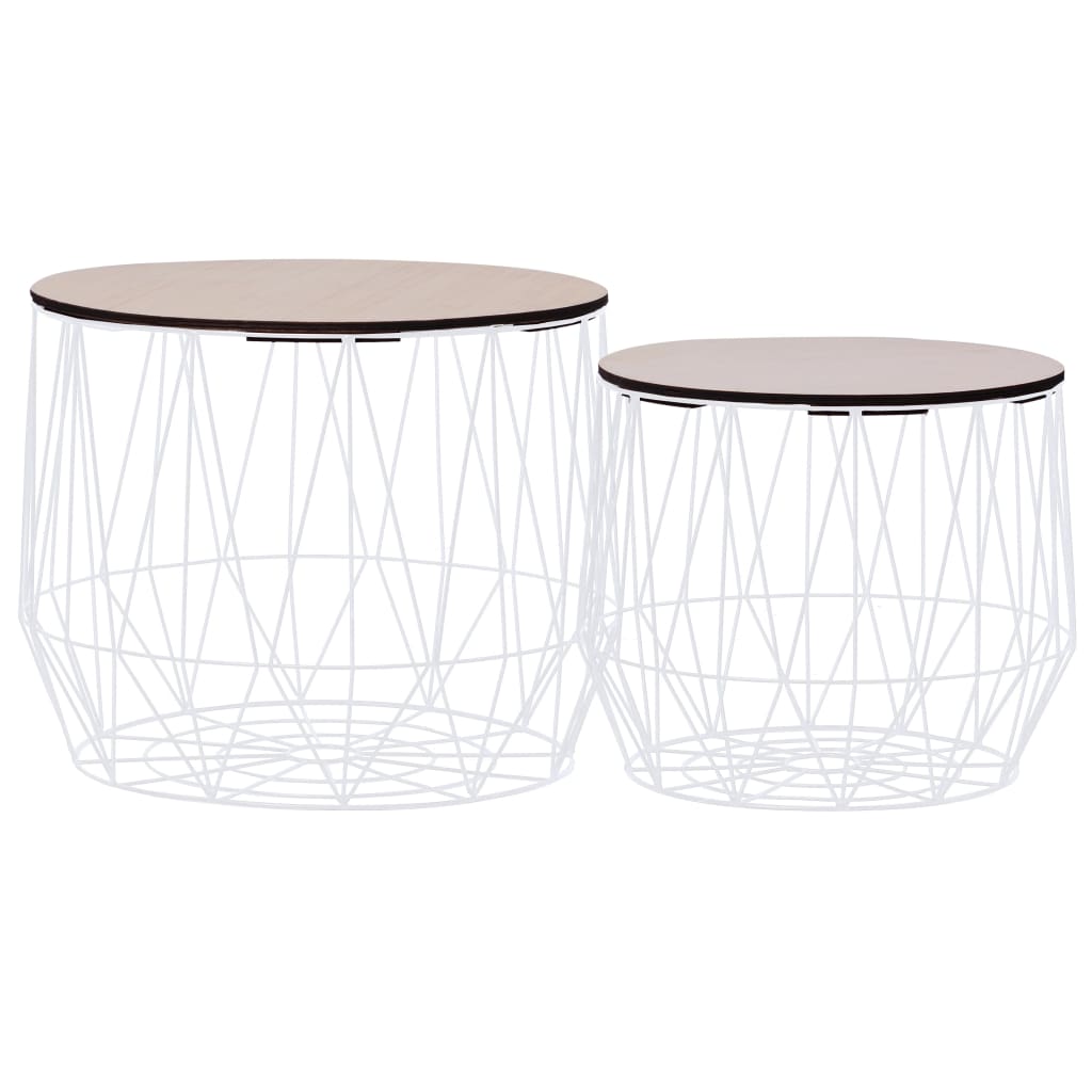 Coffee Table 2 pcs White