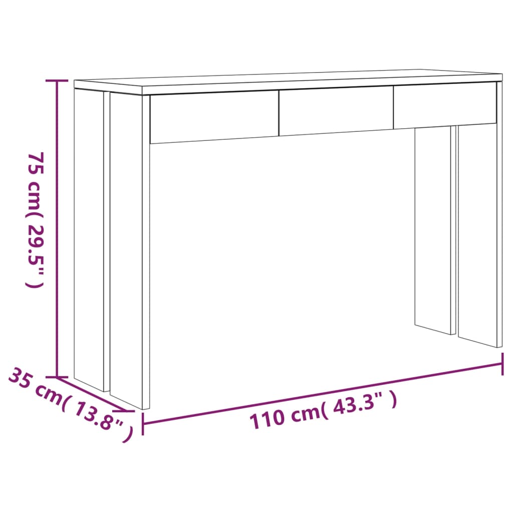 Console Table 110x35x75 cm Solid Teak Wood