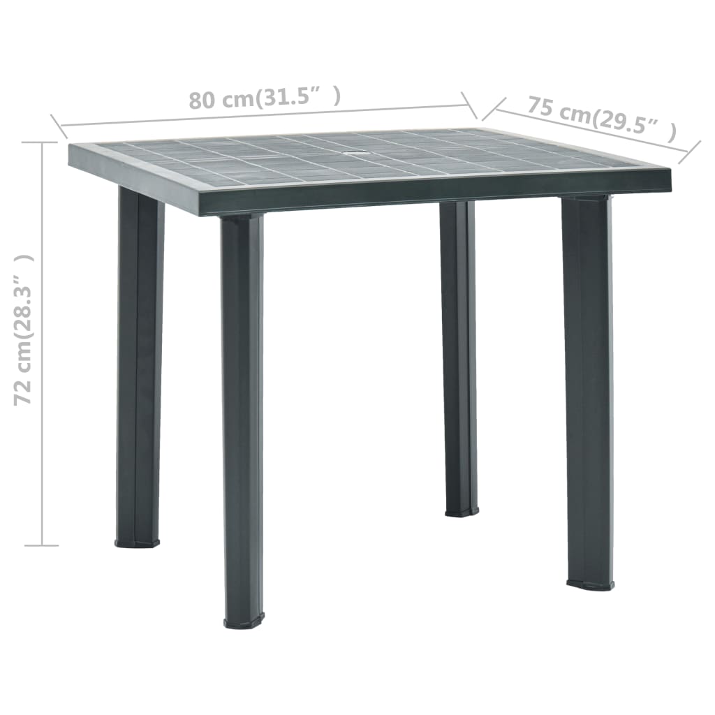 Outdoor Patio Plastic Square Garden Dining Table With Umbrella Hole Tables