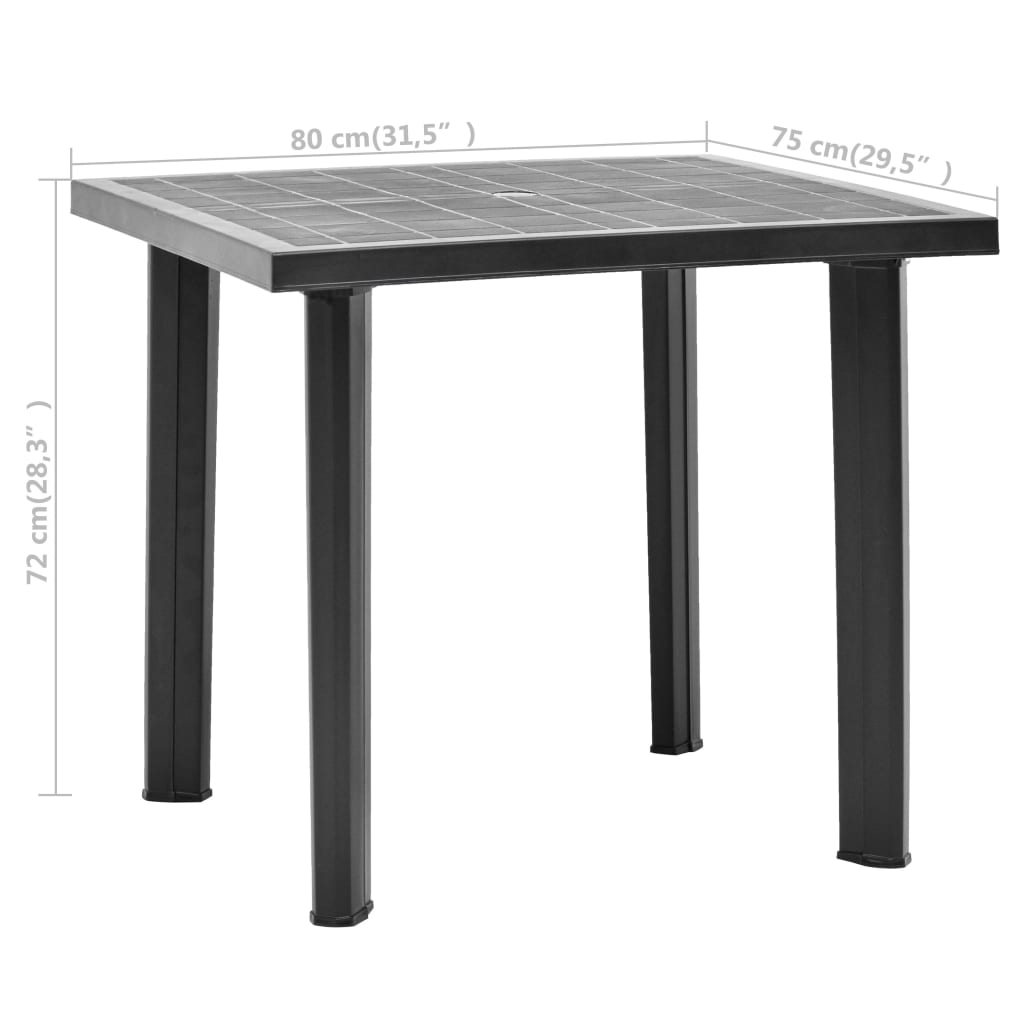 Outdoor Patio Plastic Square Garden Dining Table With Umbrella Hole Tables