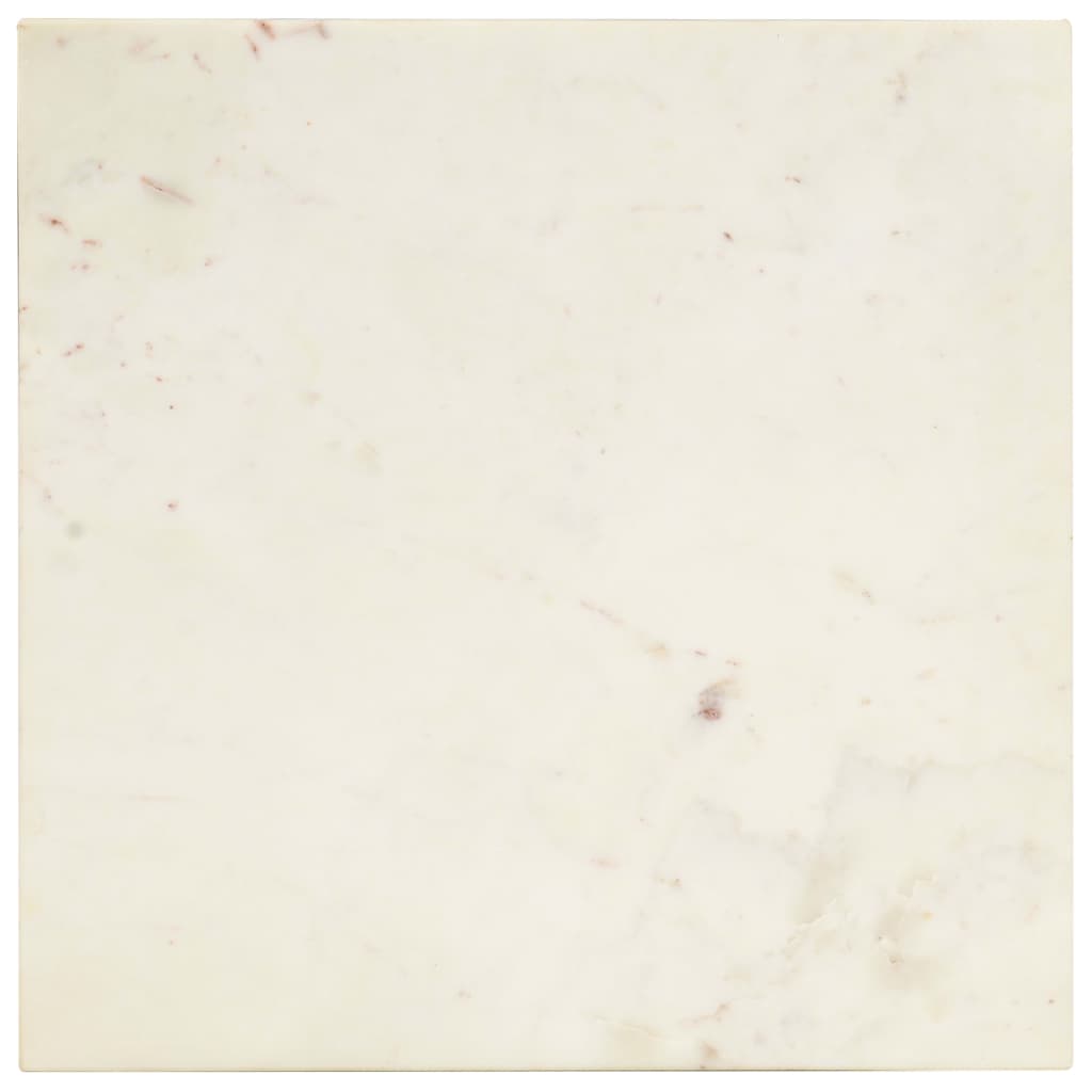 Coffee Table White 40x40x35 cm Real Stone with Marble Texture
