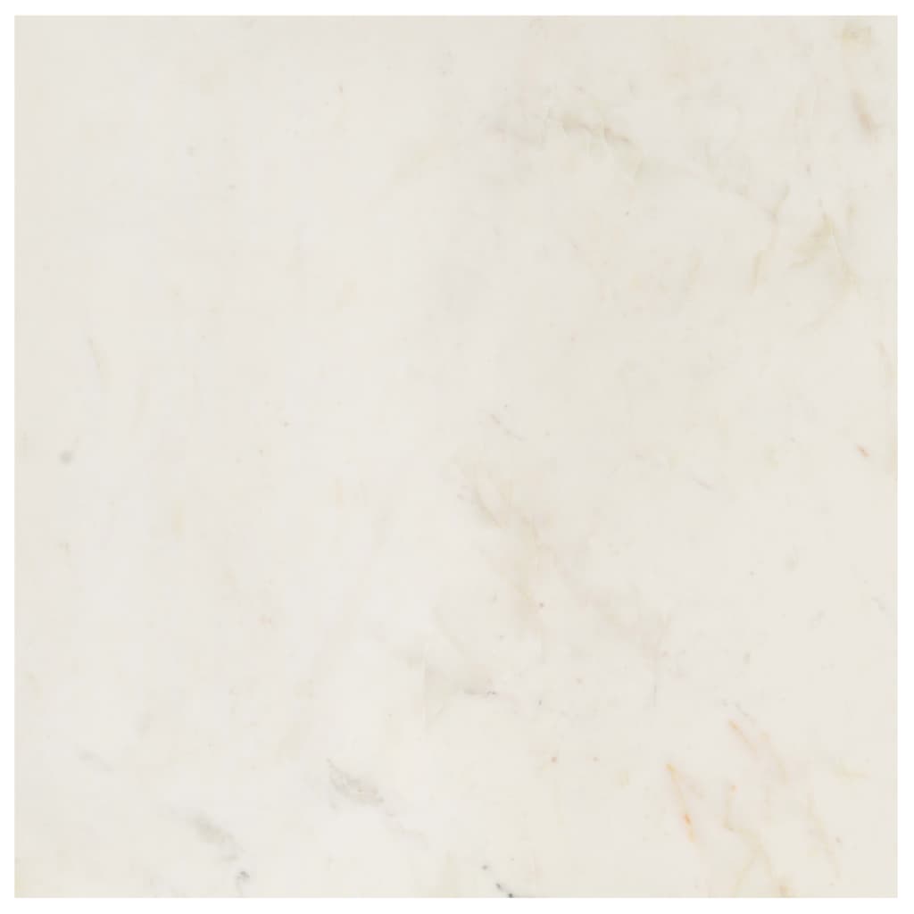 Coffee Table White 60x60x35 cm Real Stone with Marble Texture