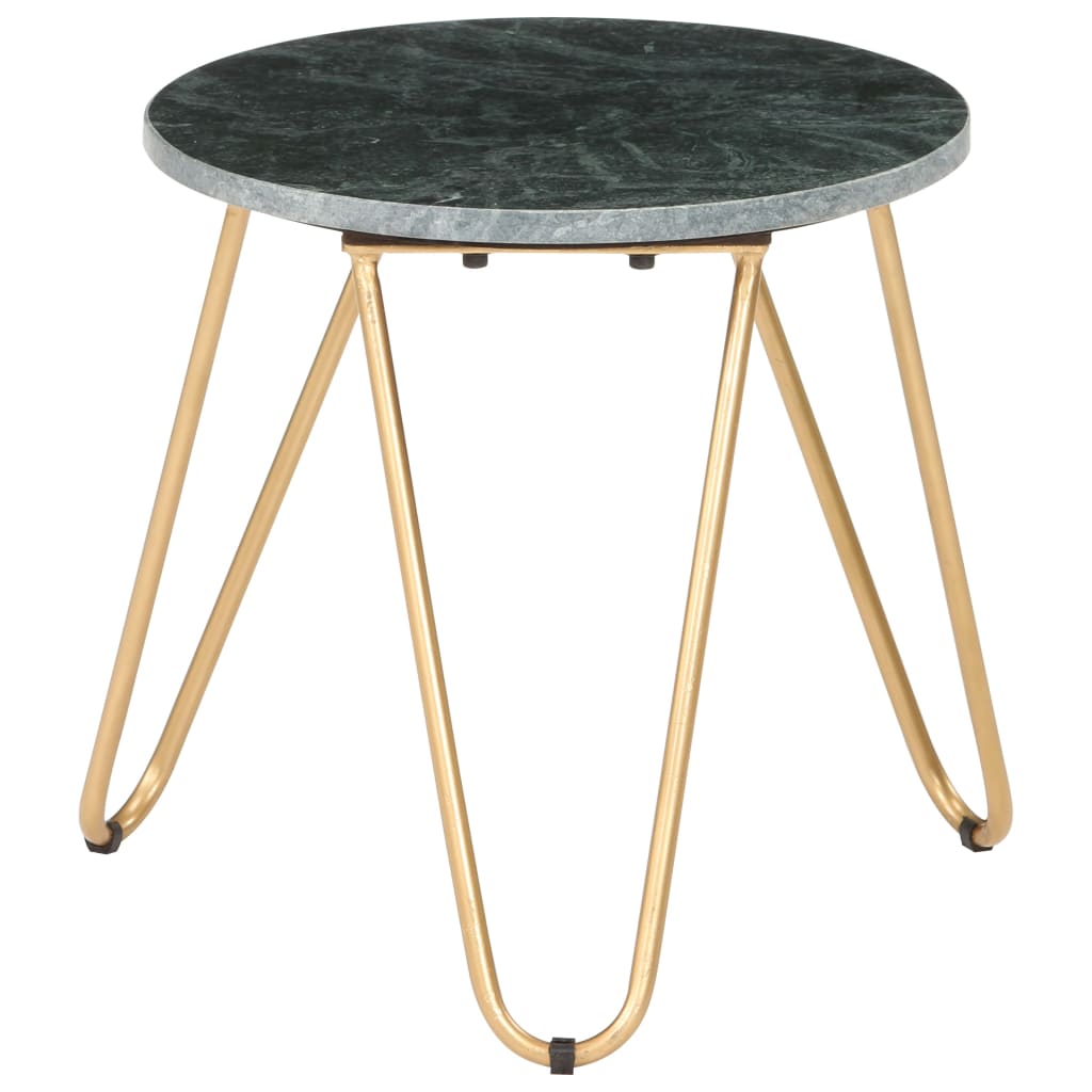 Coffee Table Green 40x40x40 cm Real Stone with Marble Texture