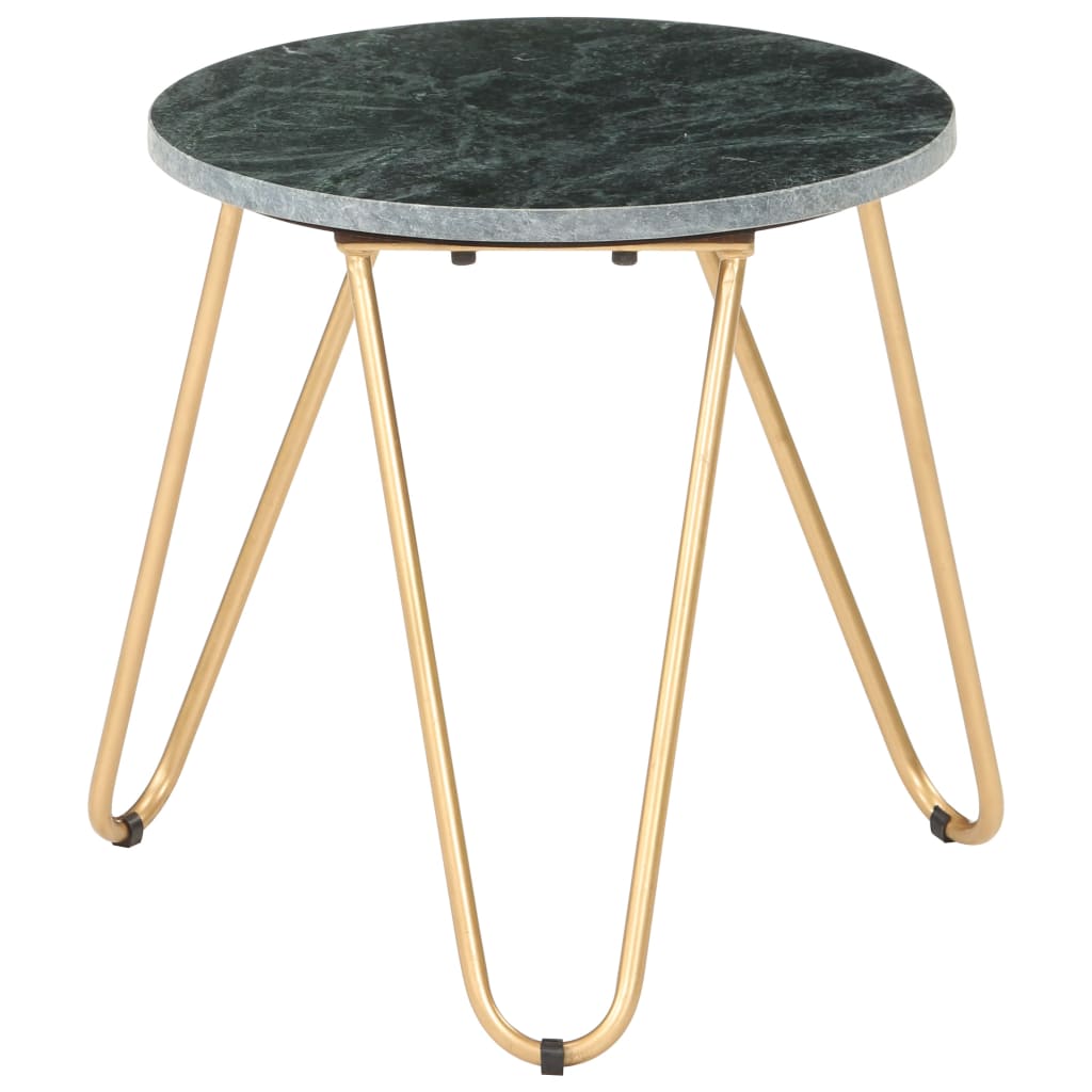 Coffee Table Green 40x40x40 cm Real Stone with Marble Texture