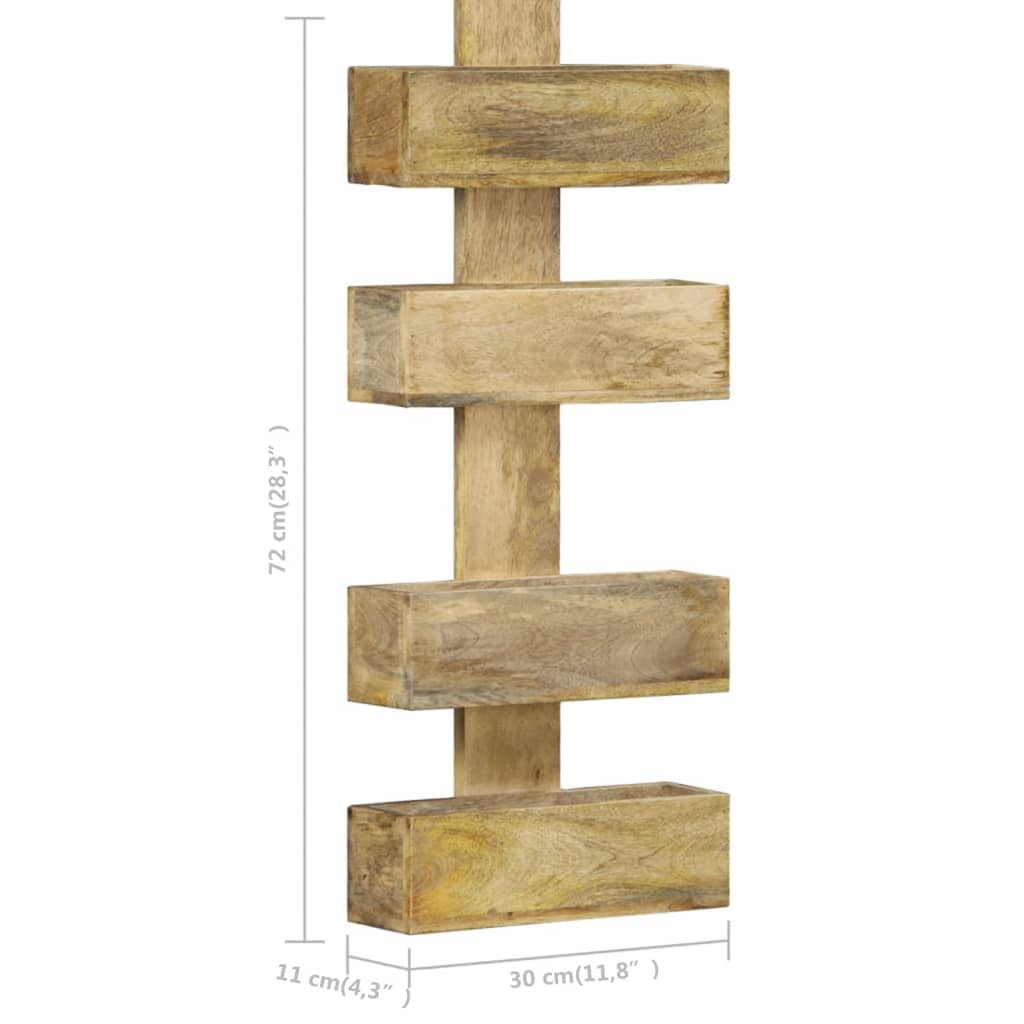 Magazine Wall Rack 30x11x72 cm Solid Mango Wood