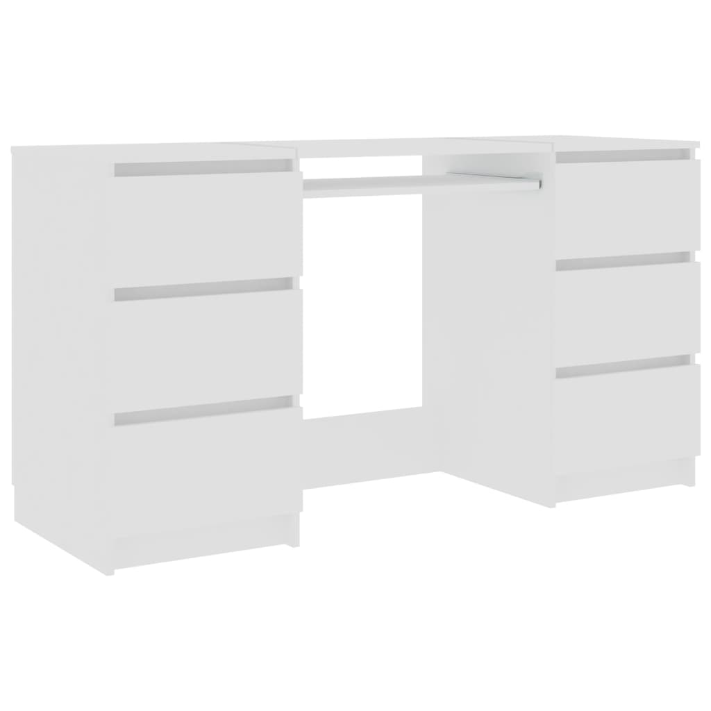 Modern Wooden Home Office Computer Desk Table With 6 Storage Drawers