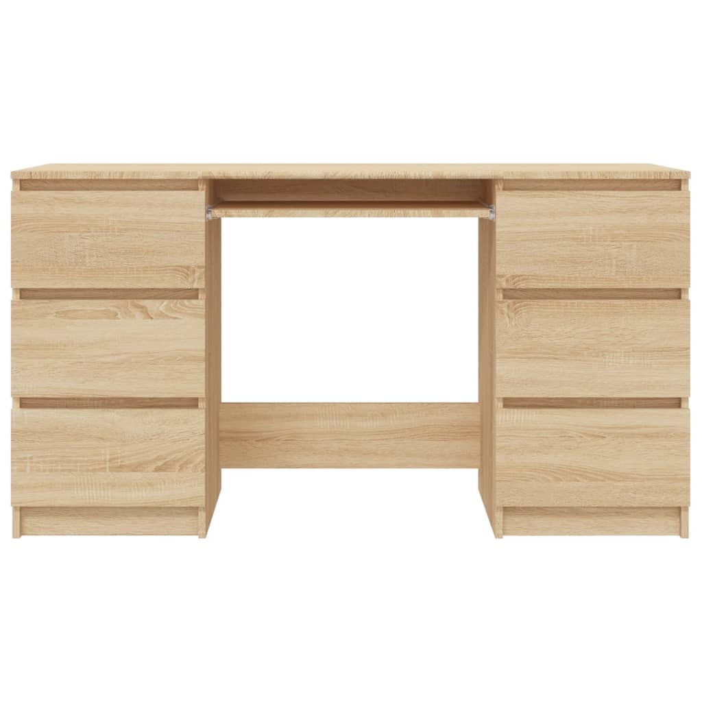 Modern Wooden Home Office Computer Desk Table With 6 Storage Drawers