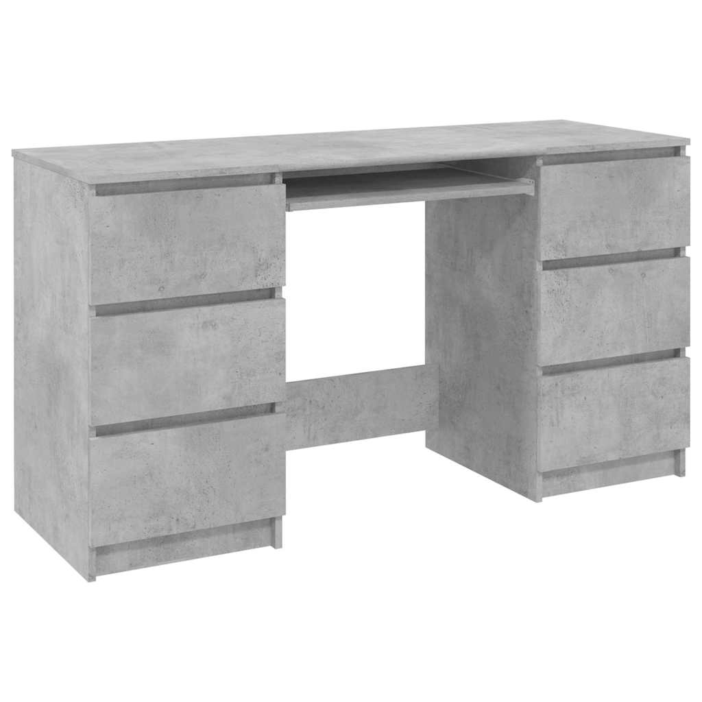 Modern Wooden Home Office Computer Desk Table With 6 Storage Drawers
