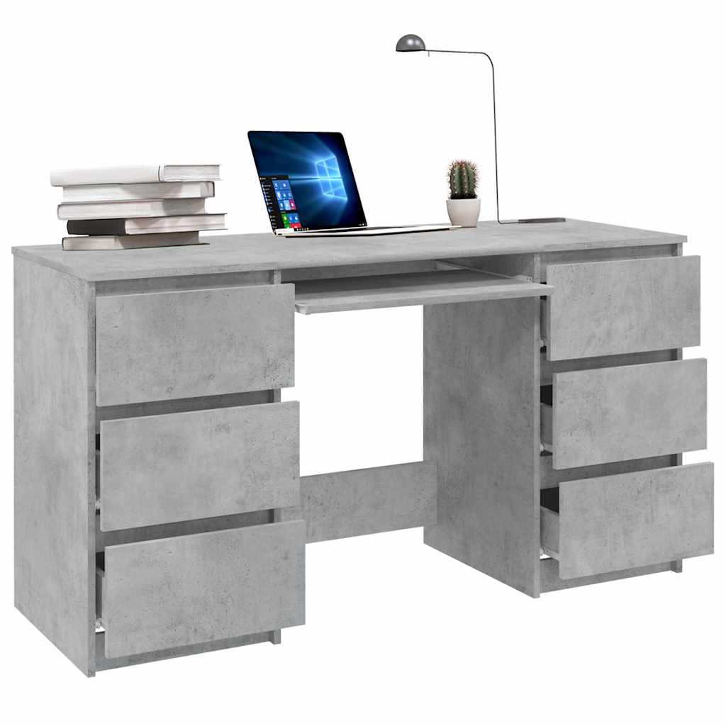 Modern Wooden Home Office Computer Desk Table With 6 Storage Drawers