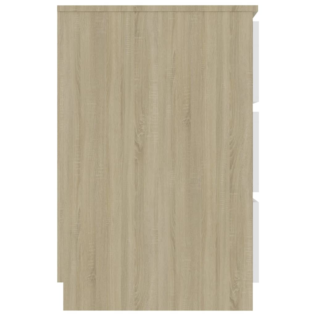 Writing Desk White and Sonoma Oak 140x50x77 cm Engineered Wood