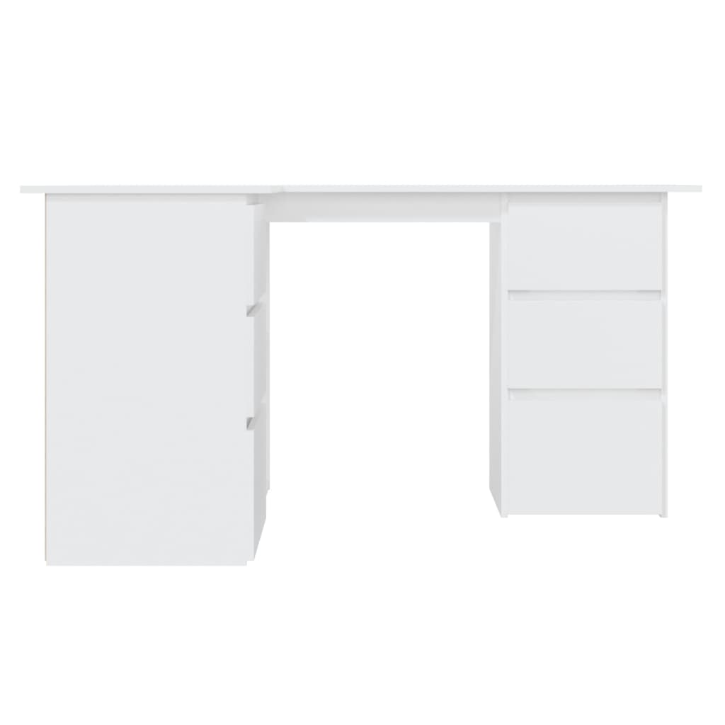Modern Wooden Home Office L-Shape Corner Computer Desk Table With Drawers