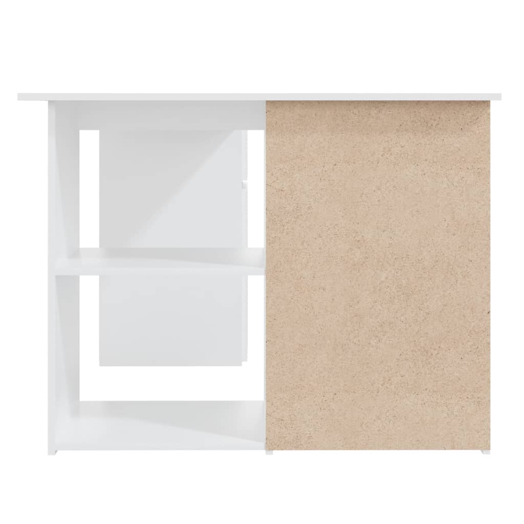 Modern Wooden Home Office L-Shape Corner Computer Desk Table With Drawers