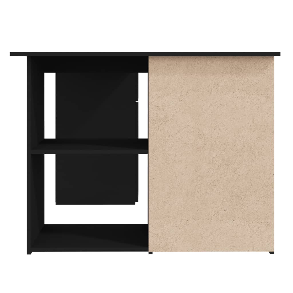 Modern Wooden Home Office L-Shape Corner Computer Desk Table With Drawers
