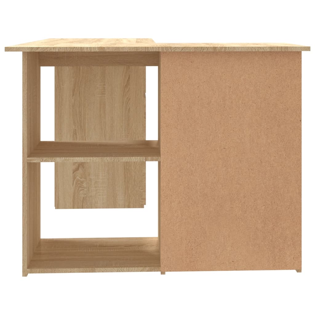 Modern Wooden Home Office L-Shape Corner Computer Desk Table With Drawers
