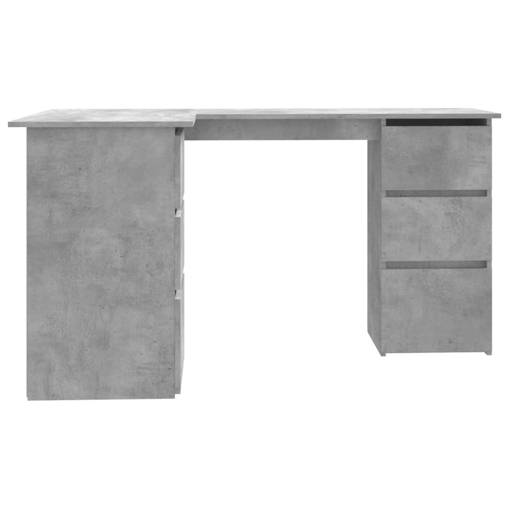 Modern Wooden Home Office L-Shape Corner Computer Desk Table With Drawers